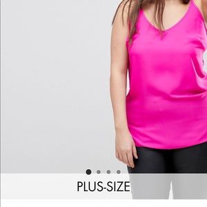 ASOS Curve tie shoulder hot pink Cami *price drop*